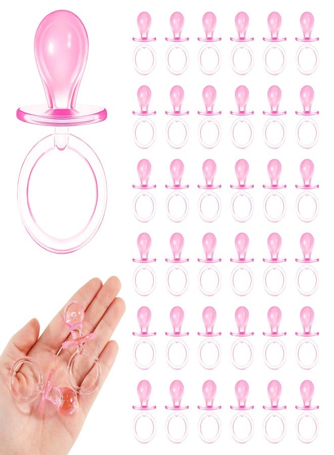 ZYFLSQ 36 Pieces Acrylic Pacifiers for Baby Shower Games Girl, 2.5'' Baby Shower Pacifiers, Bulk Pacifier for Hunt Games, Gender Reveal Table Scatter, Party Favors Decoration(Pink) - Image 1